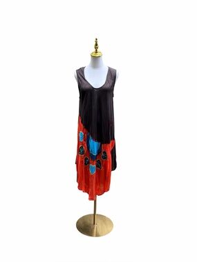 Festival Hippie Dress Beach Resort Free Size NWT Sleeveless Colorful Patchwork